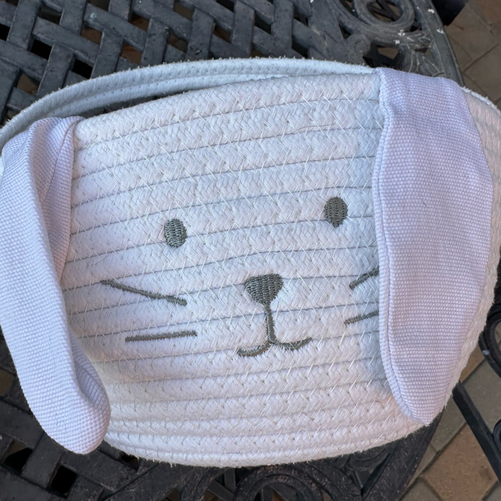 Cute White Bunny Basket